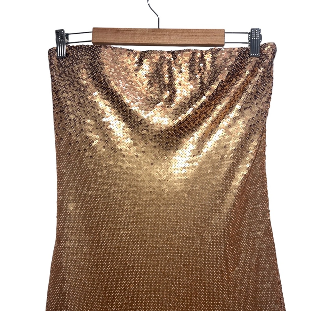 NEW NWT Show Me Your Mumu Taylor Strapless Tube Maxi Dress In Gold Ombre Sequins - Picture 4 of 12